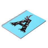 Letter A Initiële Grappige Mopshond Kinderen Notitieboek (Linkerzijde)