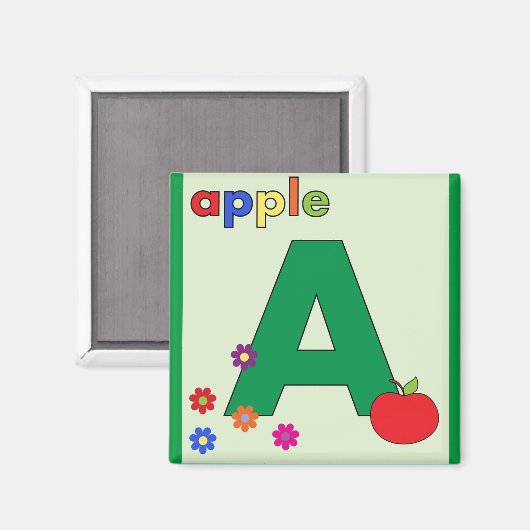 Letter "A" is voor Apple Magnet (Voorkant / Achterkant)