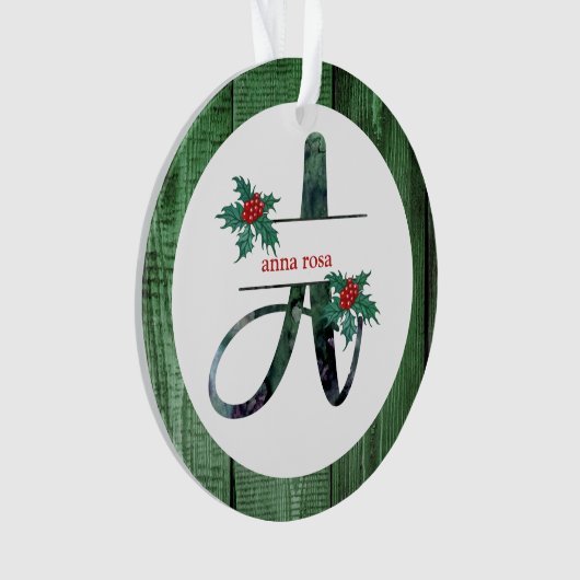 *~* Letter A Kerstfotograaf AP44 Ornament (voorkant)