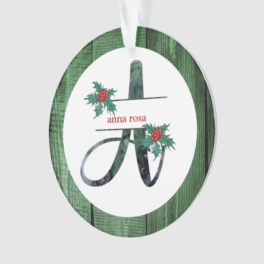 *~* Letter A Kerstfotograaf AP44 Ornament (voorkant)