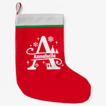 Letter A Kerstmonogram Initiaal Naam Rood Wit