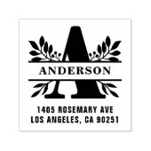 Letter A Klassiek gebladerte familie Monogram Adre Zelfinktende Stempel (Design)