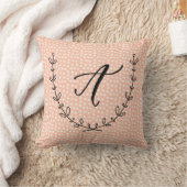 Letter A & Laurel Wreath Monogram Sierkussen (Deken)