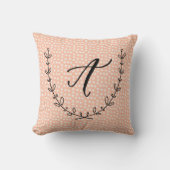 Letter A & Laurel Wreath Monogram Sierkussen (Voorkant)