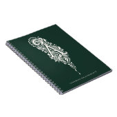 Letter A Linocut Botanische Monogram Notitieboek (Rechterzijde)