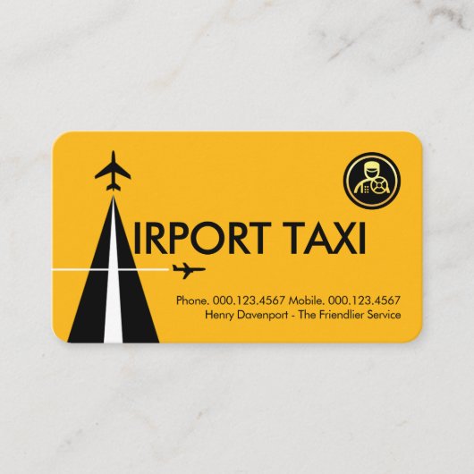 Letter-A Luchthaventaxi Visitekaartje (Voorkant)