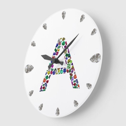 LETTER-A, made with Gemstones Grote Klok (Hoek)