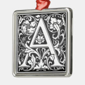 Letter A Medieval Monogram Art Initiaal Metalen Ornament (Links)