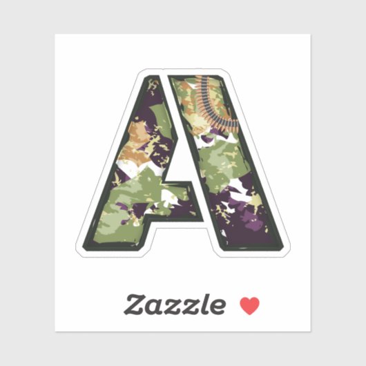 Letter A met militaire camouflagetextuur Sticker (Vel)