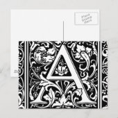 Letter A Middeleeuwse Monogram Art Nouveau Briefkaart (Voorkant / Achterkant)