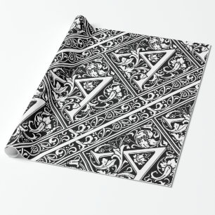 Letter A Middeleeuwse Monogram Art Nouveau Cadeaupapier