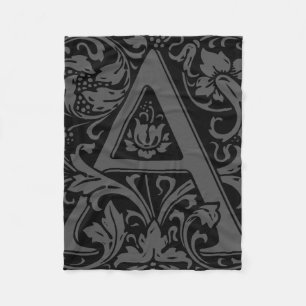 Letter A Middeleeuwse Monogram Art Nouveau Fleece Deken
