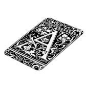 Letter A Middeleeuwse Monogram Art Nouveau Magneet (Linkerzijde)