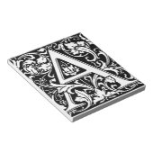 Letter A Middeleeuwse Monogram Art Nouveau Notitieblok (Schuin)