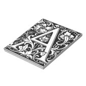 Letter A Middeleeuwse Monogram Art Nouveau Notitieblok (Linkerzijde)