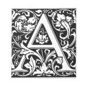 Letter A Middeleeuwse Monogram Art Nouveau Notitieblok (Voorkant)