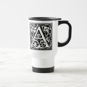 Letter A Middeleeuwse Monogram Art Nouveau Reisbeker