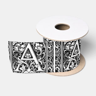 Letter A Middeleeuwse Monogram Art Nouveau Satijnen Lint