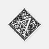 Letter A Middeleeuwse Monogram Art Nouveau Servetten (Hoek)