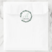 Letter A Monogram Aangepaste Naam Minimalistische Ronde Sticker (Tas)