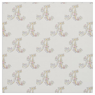 Letter A monogram decoratieve tekst aangepaste sto Stof