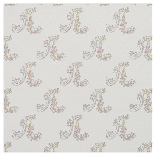 Letter A monogram decoratieve tekst aangepaste sto Stof (Swatch)