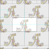 Letter A monogram decoratieve tekst aangepaste sto Stof (Delen)