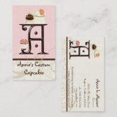 Letter A Monogram Dessert Bakkerij Visitekaartjes (Voorkant / Achterkant)