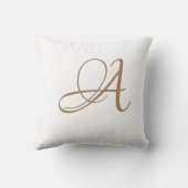 Letter A Monogram Initiaal Aangepast Kussen (Achterkant)
