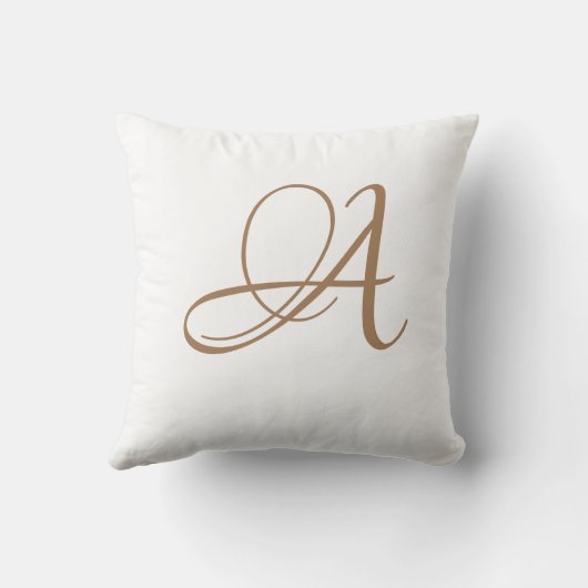 Letter A Monogram Initiaal Aangepast Kussen (Achterkant)