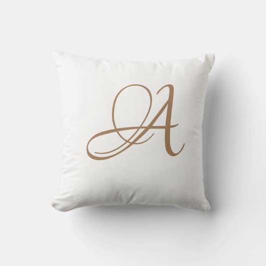 Letter A Monogram Initiaal Aangepast Kussen (Voorkant)