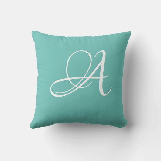 Letter A Monogram Initiaal Aangepast Kussen (Achterkant)