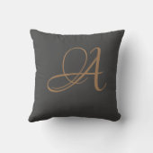 Letter A Monogram Initiaal Aangepast Kussen (Achterkant)