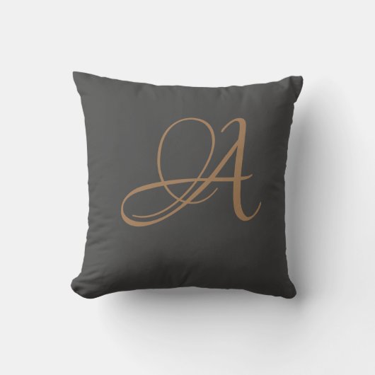 Letter A Monogram Initiaal Aangepast Kussen (Voorkant)