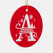 Letter A Monogram Initiaal Familienaam Greep Keramisch Ornament (Rechts)