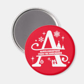 Letter A Monogram Initiaal Familienaam Greep Magneet (Voorkant / Achterkant)
