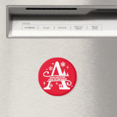 Letter A Monogram Initiaal Familienaam Greep Magneet (Insitu (Vaatwasser))
