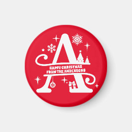 Letter A Monogram Initiaal Familienaam Greep Magneet