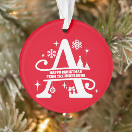 Letter A Monogram Initiaal Familienaam Greep Ornament