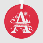 Letter A Monogram Initiaal Familienaam Greep Ornament (achterkant)