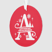 Letter A Monogram Initiaal Familienaam Greep Ornament (voorkant)