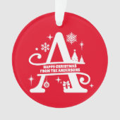 Letter A Monogram Initiaal Familienaam Greep Ornament (voorkant)