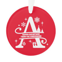 Letter A Monogram Initiaal Familienaam Greep