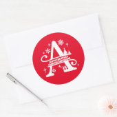 Letter A Monogram Initiaal Familienaam Greep Ronde Sticker (Envelop)