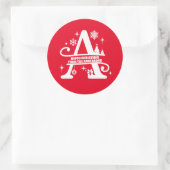 Letter A Monogram Initiaal Familienaam Greep Ronde Sticker (Tas)