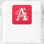 Letter A Monogram Initiaal Familienaam Greep Vierkante Sticker (Tas)