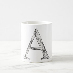 Letter A Monogram initiaal Marble Alpha-symbool Koffiemok