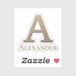 Letter A Monogram Initiaal Sticker