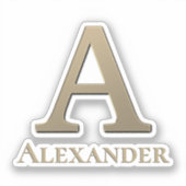 Letter A Monogram Initiaal Sticker (Voorkant)