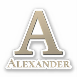 Letter A Monogram Initiaal Sticker